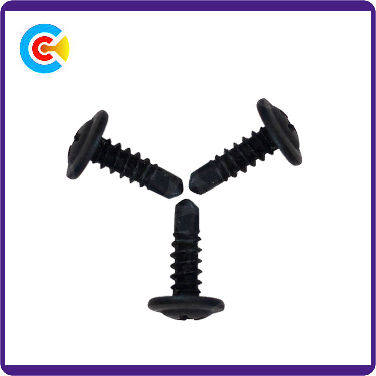 厂家供应碳钢45H镀锌十字盘头带介自钻螺丝盘头钻尾自攻螺丝