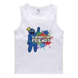 Rainbow friends夏装儿童背心打底衫吸汗糖郭果运动男孩无袖汗衫