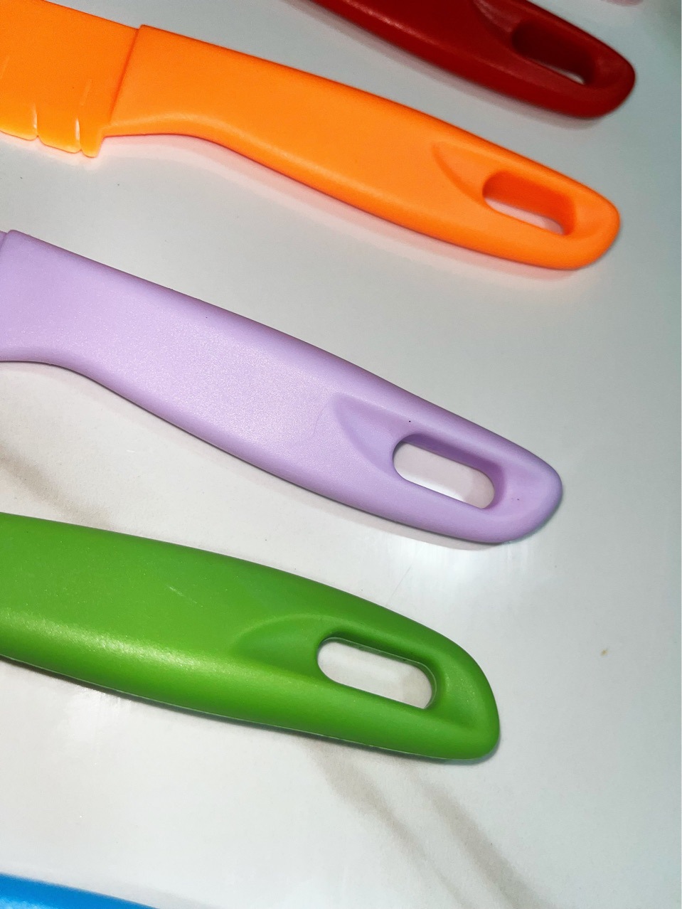 Cuchillo de plástico para niños cuchillo de fruta de jardín de infantes cuchillo de fruta de melón cuchillo de cocina de juguete de mano cuchillo para niños cuchillo traje