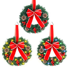 跨境聖誕花環 亞馬遜熱銷聖誕門掛商場家用櫥窗場景布置聖誕裝飾