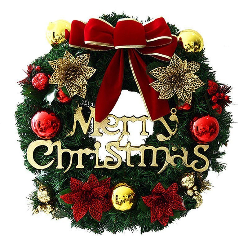 PVC wreath, 30 cm, red hotel & supermarket Christmas decoration