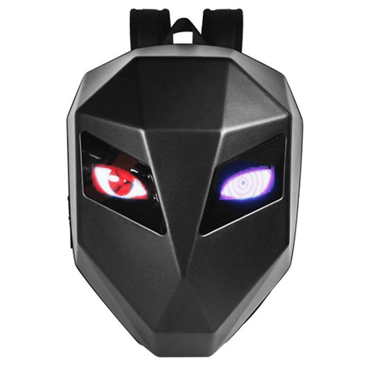 Iron Man motocicleta mochila Bluetooth LED luminoso casco de la motocicleta cáscara dura impermeable ojo luminoso bolsa