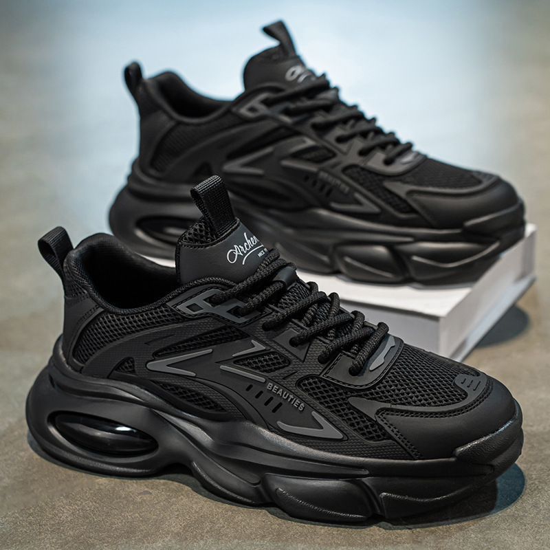 Summer 2025 New Breathable Men's Trendy Versatile Thick-Soled Sneakers Casual Running Dad Shoes_voghion.com