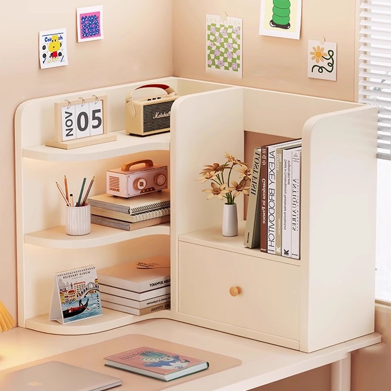 Bookshelf Desktop Corner Storage Rack Desktop Small Bookcase Simple Corner Storage Locker Office Small Bookcase
