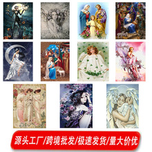 亚马逊热销人物卡通diy厂家十字绣精准印花自己绣diy满绣跨境批发
