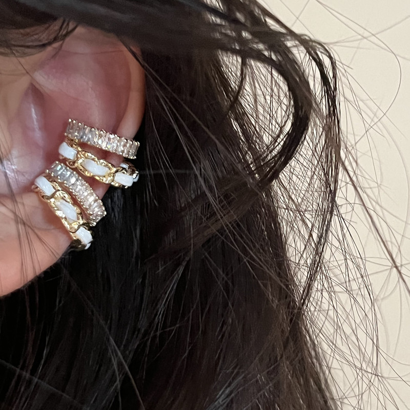Women's Gender Plating, Inlay Design 1 Piece Simple Style Commute C Shape Plating Inlay Copper Zircon Ear Cuffs