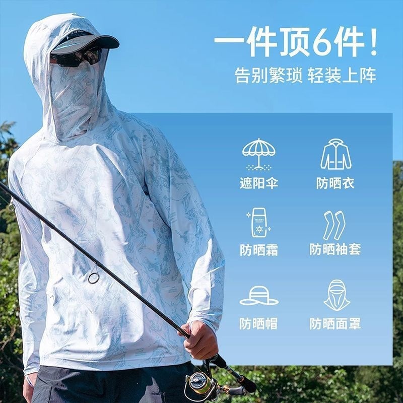 Sudeste asiático explosivo transfronterizo seda de hielo ropa de protección solar para hombres nueva ropa de protección solar ultravioleta delgada transpirable pesca al aire libre