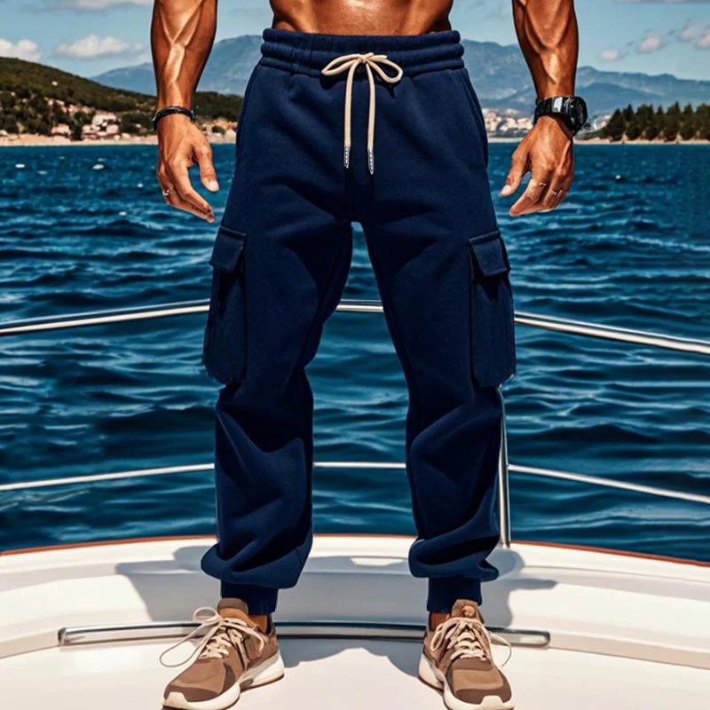 Cross-Border European and American Foreign Trade European Size Men's Cargo Pants 2025 Autumn Multi-Pocket Drawstring Sports Versatile Casual Pants