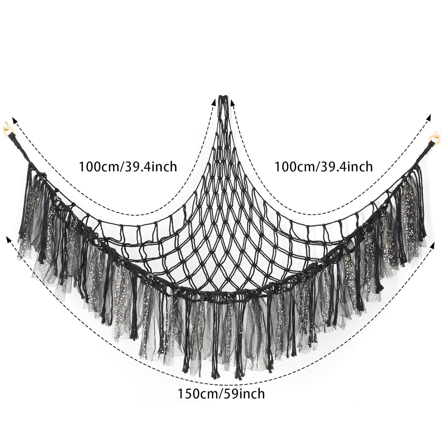Cinta transfronteriza juguete bolsillo neto felpa juguete tejida a mano triángulo hamaca Bohemia hamaca colgante