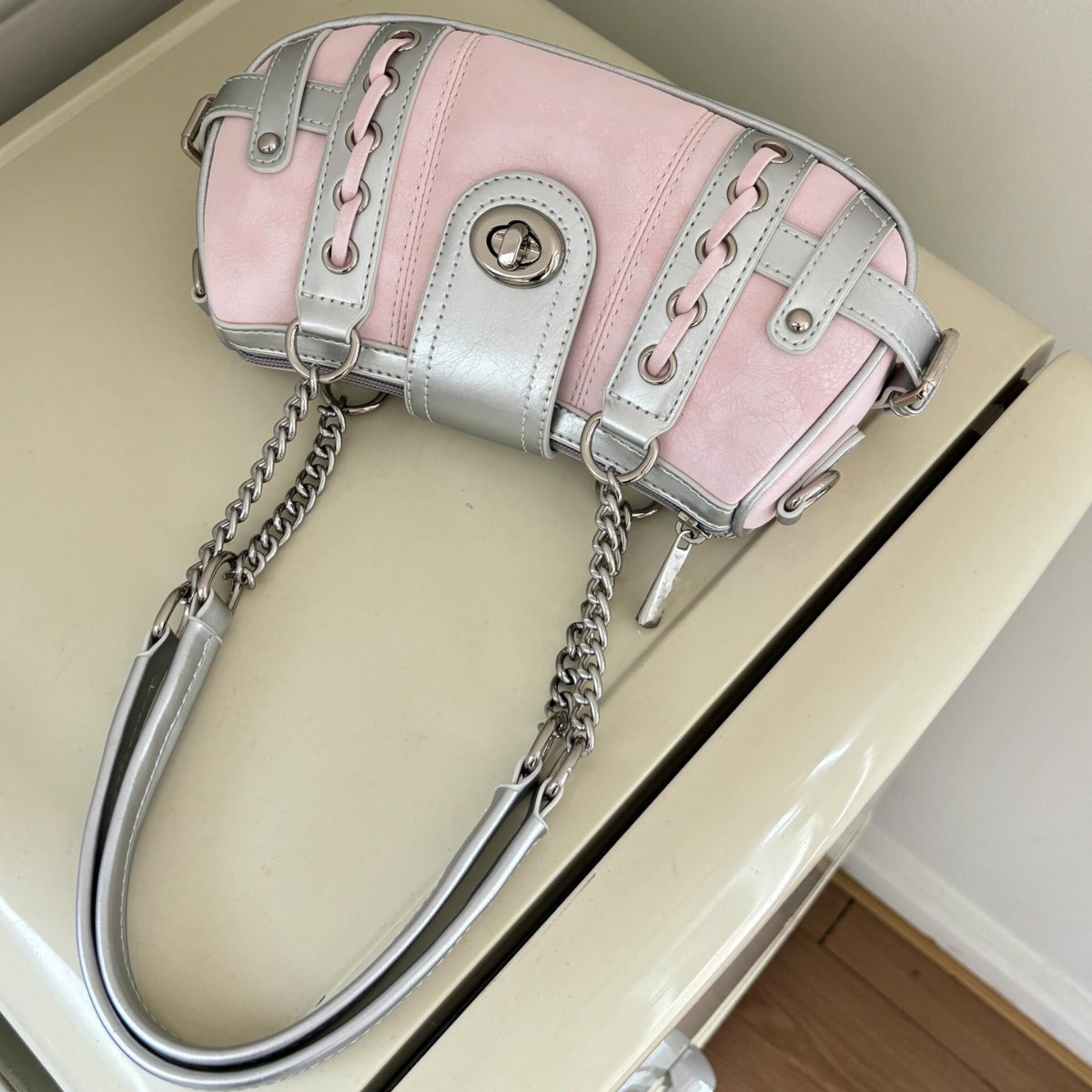 Pink Women's Shoulder Underarm Bag, Summer Niche Millennium Hot Girl Patchwork Chain Handbag, Crossbody Bag_voghion.com