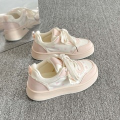 休闲百搭鞋子女生厚底秋季新款2025年校园风板鞋女款小白鞋德训鞋