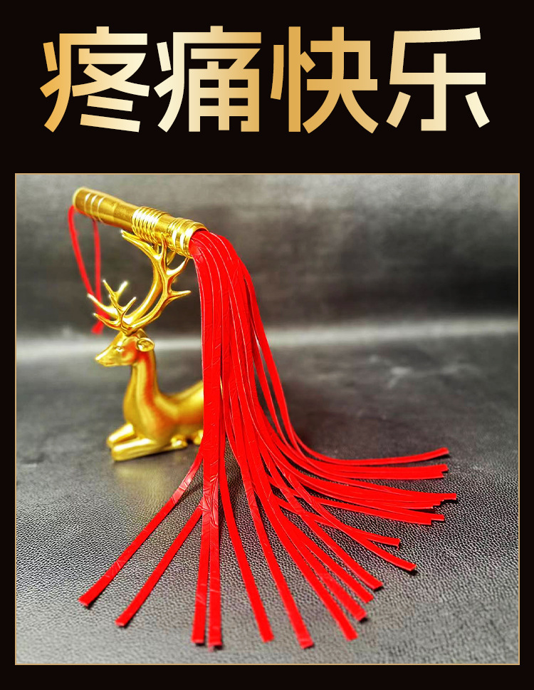 Jiuai SM National-Style Long Whip Red PU Leather Impact Play Toy — detail image 2