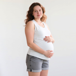 Maternity Plus Size Nursing Vest Round Neck Loose and Non-Stop Pure Color Cotton Maternity Wear European and American Large Size S-5Xl Casual