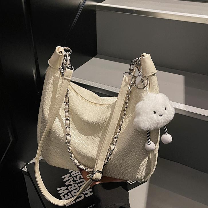 Bolso de axila para mujer 2025 nuevo bolso de hombro de moda de nicho de tejido popular bolso de mensajero de estilo occidental simple de gran capacidad