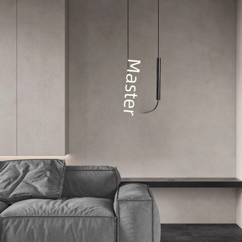 Lighting Fixture for a Light and Luxurious Bedroom, Nordic Minimalist, Popular Glass Pendant Lamp for Study Room, Designed with Linear Decor