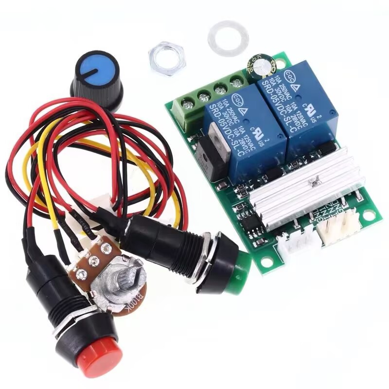 PWM直流电机调速器 6V12V24V正反转开关 电动推杆电机控制器 按钮