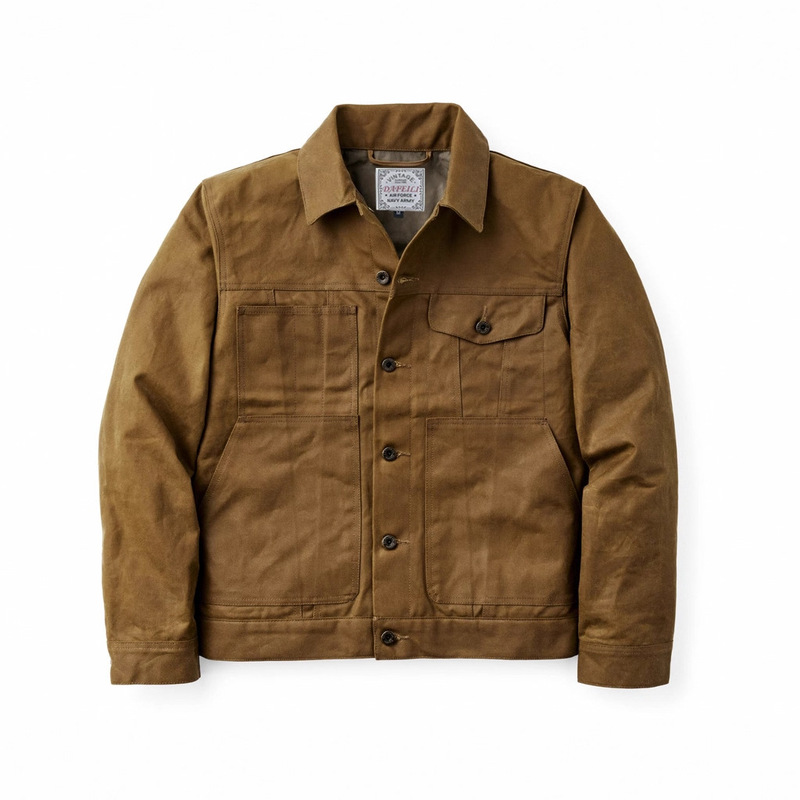 American Workwear Cruiser Jacket Long-Sleeved Button Men's Spring and Autum Lapel Retro Multi-Flap Pocket Pants Oil Wax Canvas Jacket