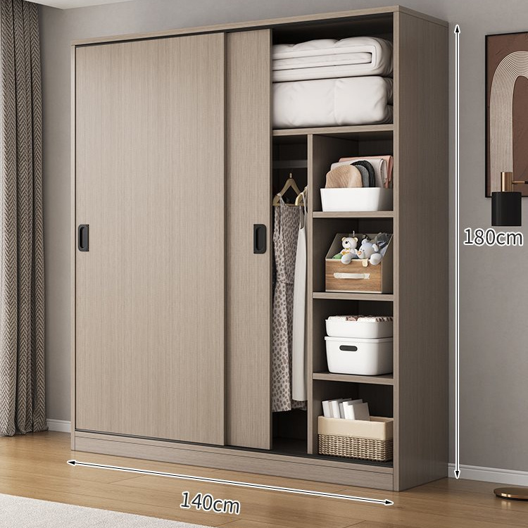 2도어 [모란디 그레이] 길이 140cm의 옷장이 업그레이드되고 두꺼워졌습니다.