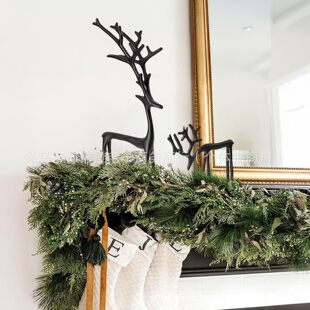 �羳Set of 2 Black ReindeerStatues�Ͻ��}�QС�����ɫ�Z¹����