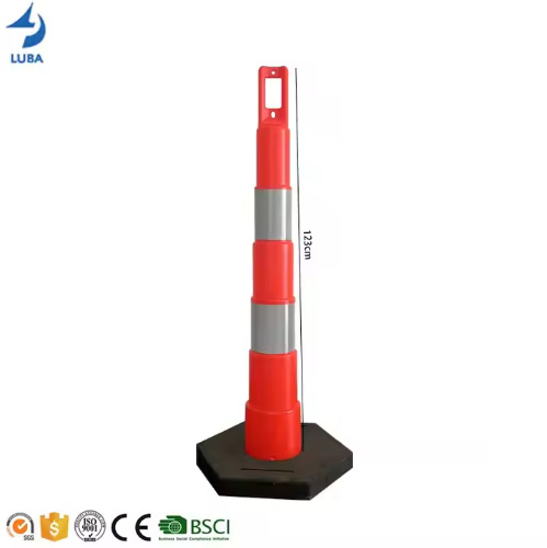 Fábrica de suministro de la fuente 123CM alta marca de cruce de caucho y plástico marca de cruce de caucho estándar de advertencia de columna de carretera limitador image 6