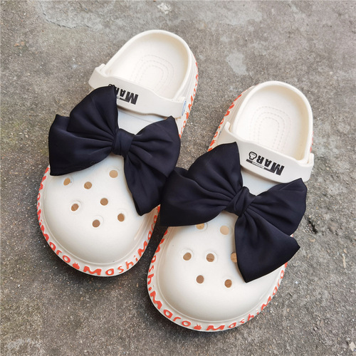 Little Red Book's same style bow-knot clogs, floral shoe buckles, fugitive princess fabric accessories, shoe decorations