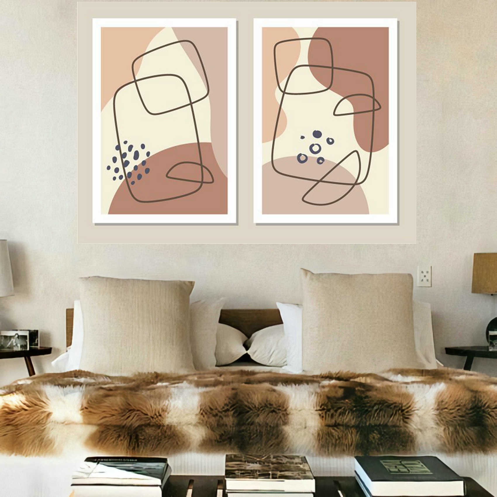 50222 Morandi abstract modern minimalist living room sofa background…