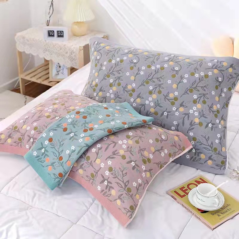 8-layer gauze cotton pillowcase for home use, adult single-use, color-woven brocade, all-season use, soft, wholesale