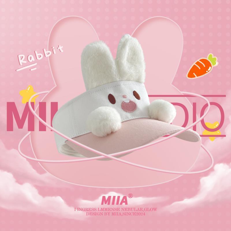 Sweet and Cute 3D Ears, Puppy Bunny, Summer Empty Top Children's Vacation Sunscreen Sun Hat, Sunshade Hat_voghion.com