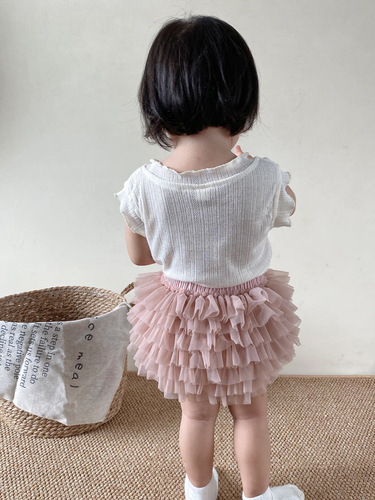 Baby girl fart skirt summer new style foreign style girl tutu dress pp pants girl princess dress convex mesh dress