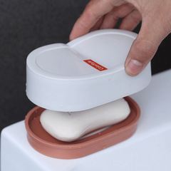 Creative Covered Drain Soap Dish Bathroom Hole-Free Soap Saver Handmade Soap Rack Drain Soap Holder