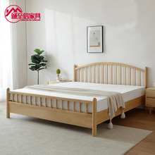 现代简约北欧实木床单双人1.8m1.5m日式主卧室儿童1.2m床厂家批发
