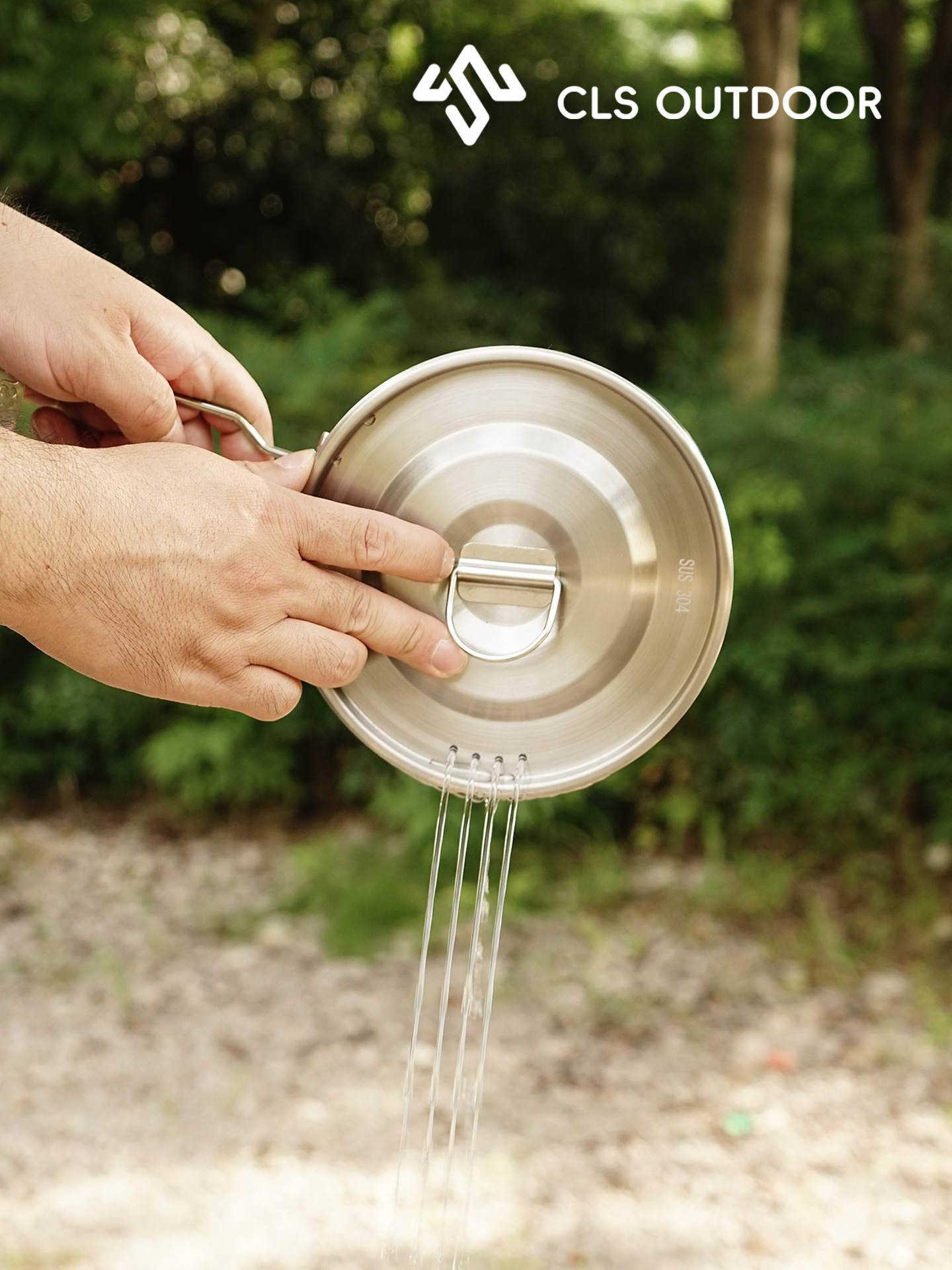 CLS 屋外 304 ステンレス鋼ポットキャンプピクニック用品調理器具のフルセットキャンプセットポータブルポット調理鍋