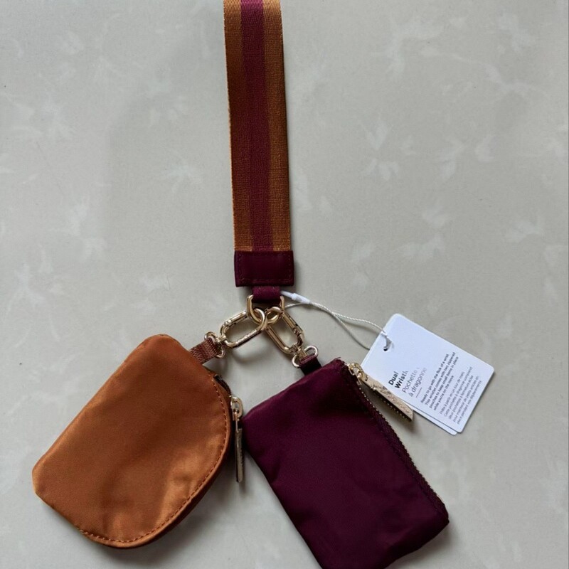 Dual Pouch Wristlet Wrist Bag Lulu Style Key Bag Coin Purse Card Holder Cross-Border Shipping Dual Pouch Wristlet Wrist Bag Lulu Style Key Bag Coin Purse Card Holder Cross-Border Shipping