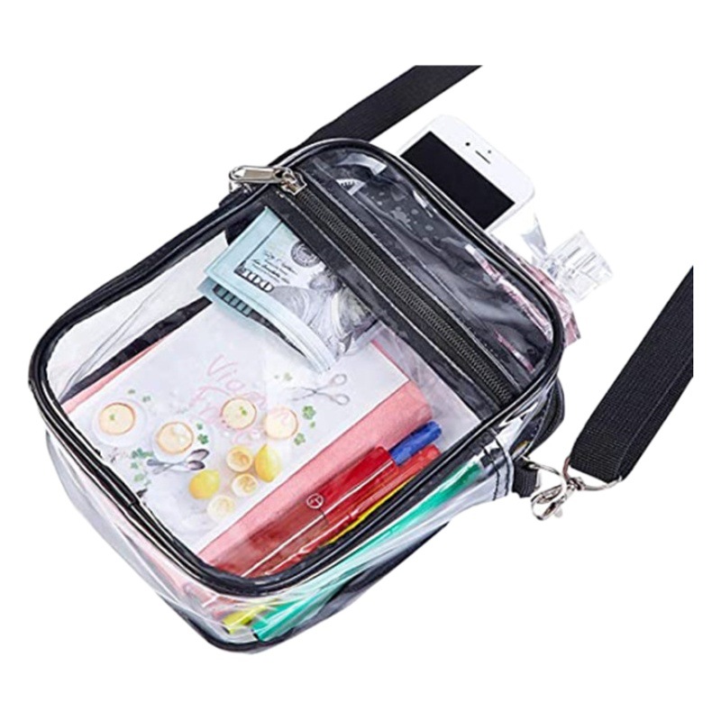 Amazon bolsa de mensajero transparente especial PVC pequeña bolsa cuadrada bolsa transparente impermeable bolsa transparente cartera crossbody bolsa transparente