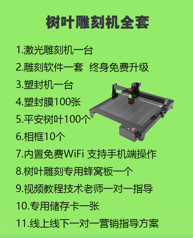 网红树叶激光雕刻机摆摊叶雕叶子打印照片机器玻璃锤子画激光设备|undefined