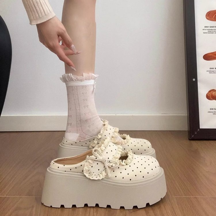 Muffin fondo grueso de hadas con cabeza de viento medio zapatillas para mujeres 2026 nuevas zapatillas de verano Mary Jane Burken
