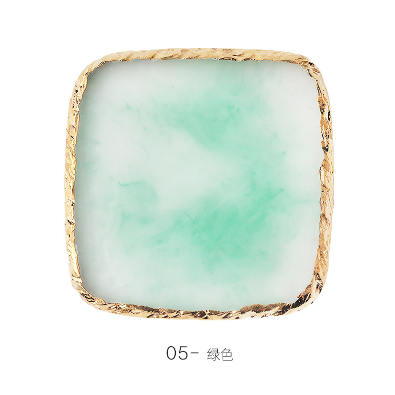 Transfronteriza belleza paleta resina ágata decoración dorada paleta pintada herramientas de tablero de exhibición de uñas al por mayor