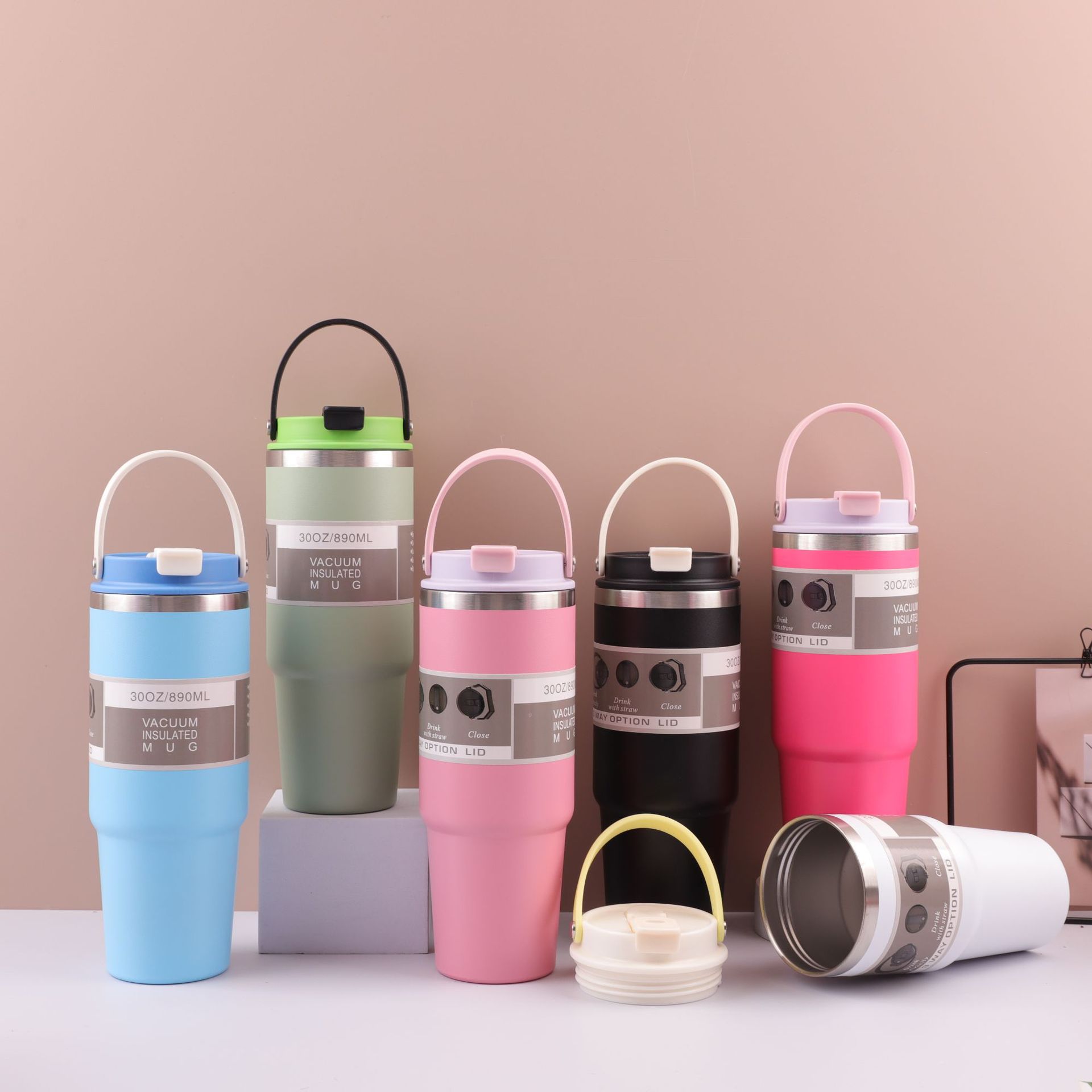 Transfronterizo 304 acero inoxidable silicona portable doble bebida taza de automóvil Big Mac gran capacidad personalizada taza de automóvil