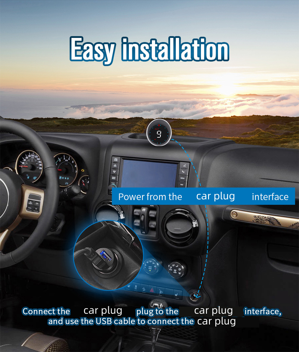 Cross-border car HUD head-up display, universal for cars, with Beidou GPS, over-speed alarm, high-definition smart display G5