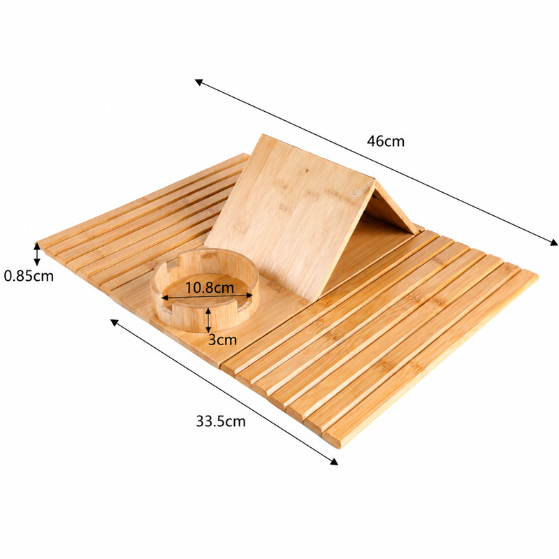 Transfronterizos para sofá de bambú y madera reposabrazos bandeja plegable perezoso con ranura lateral reposabrazos sofá bandeja de almacenamiento de artículos diversos