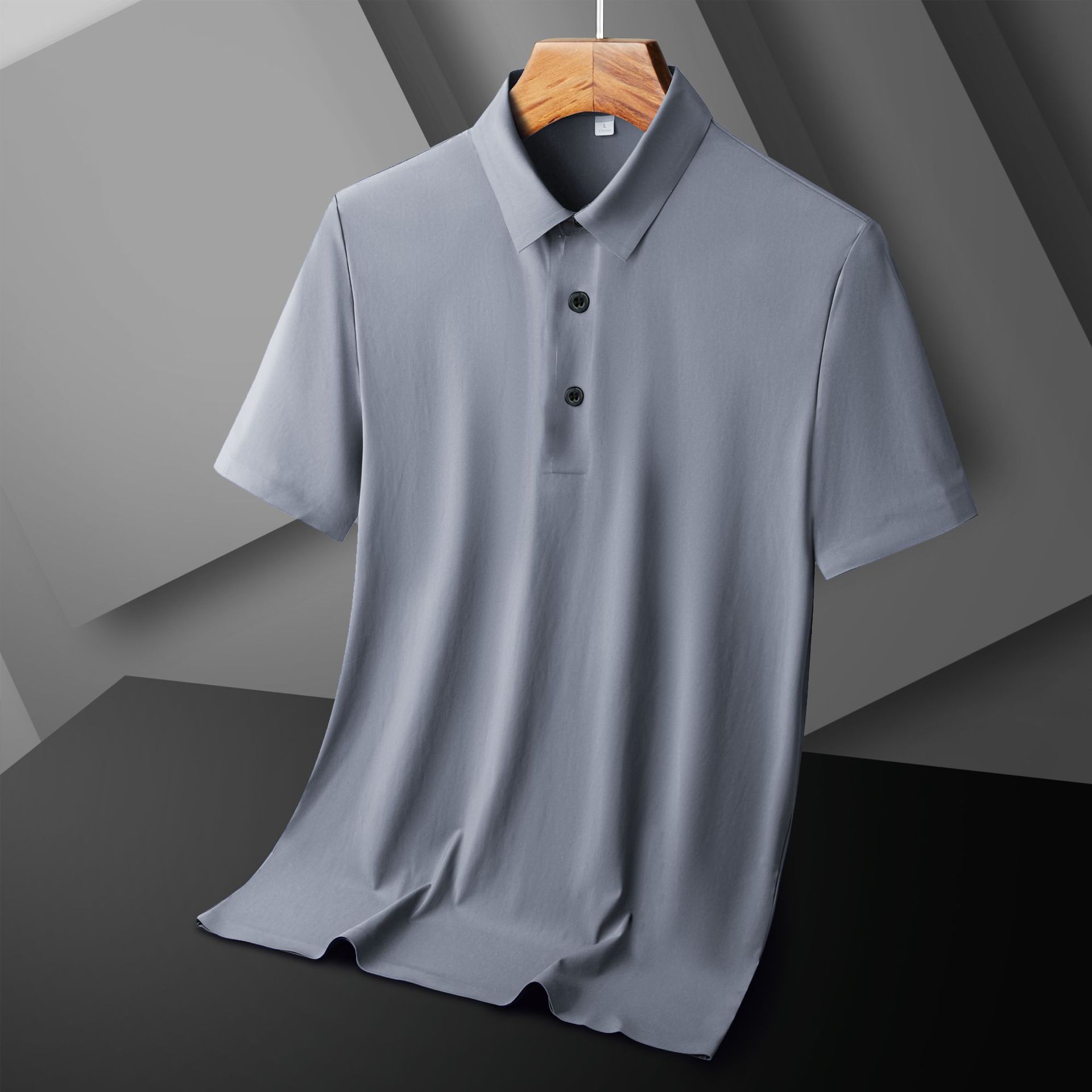 2024 verano de negocios sin marcas de hielo polo camiseta de manga corta para hombres de tamaño suelto con solapa camiseta de moda al por mayor