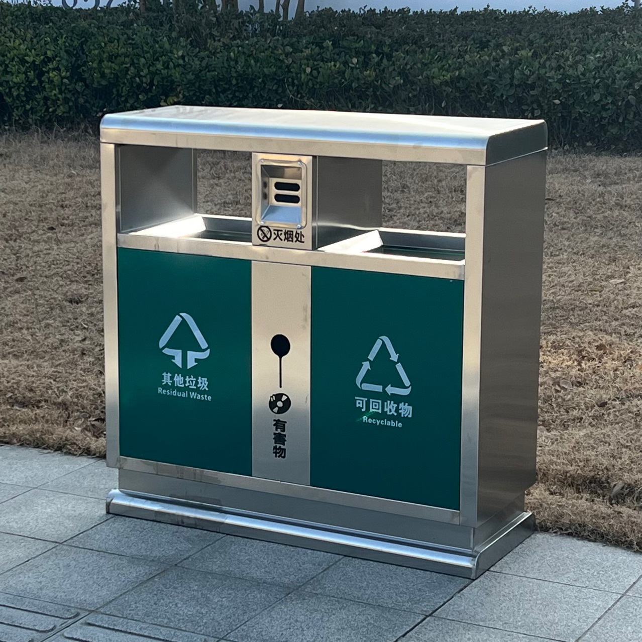 新款户外垃圾桶不锈钢镀锌果皮箱公园小区街道厂家批发