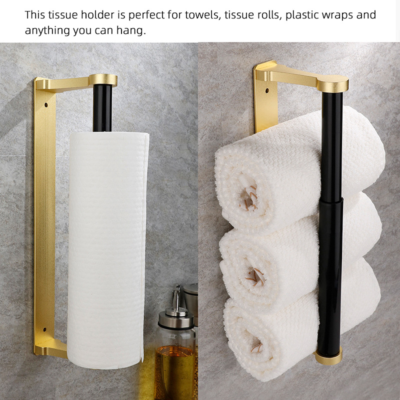 Amazon aluminio oro cuadrado gabinete titular de tejido de la cocina ponche-libre titular de papel higiénico cuarto de baño titular de papel higiénico