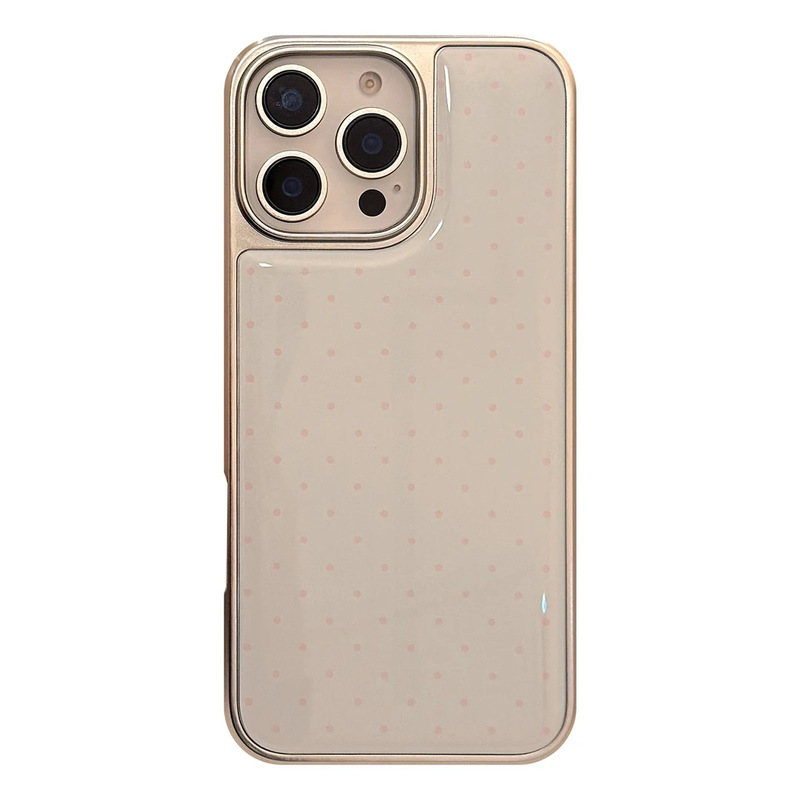 韓国風シンプル水玉模様 iPhone 17/16用スマホケース Apple 15水性樹脂13電気メッキ12個性派14ハード|undefined