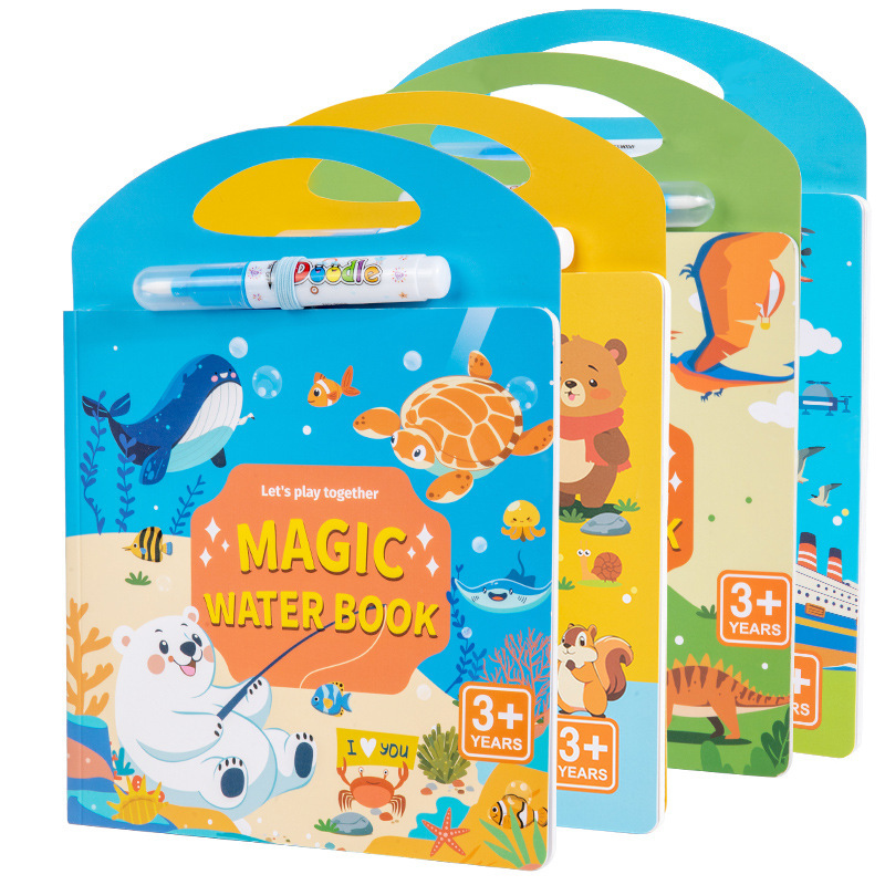 Rompecabezas para niños transfronterizos de Amazon, graffiti repetido, agua clara, pintura, pegatinas, juguetes cognitivos de educación temprana de madera