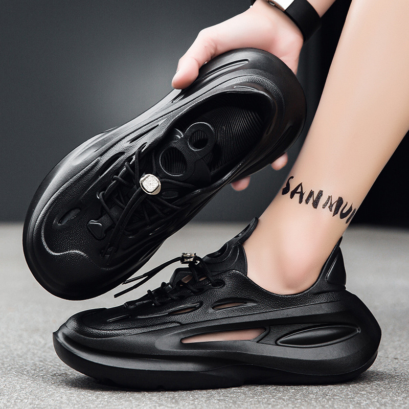 Hombre correa de coco agujero grueso antideslizante EVA zapatillas de moda transpirables zapatos de agua de playa de tamaño grande