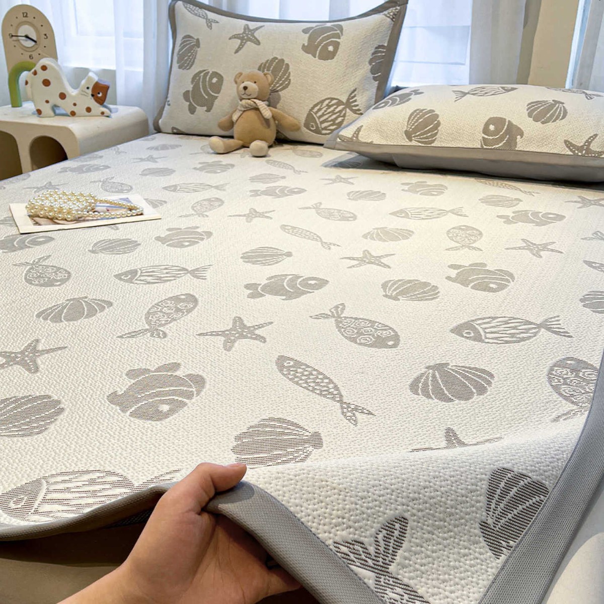 Sábanas de seda de hielo de verano, una pieza, estera suave de doble uso de doble cara 2025 nuevo dormitorio, estera individual, estera de tres piezas