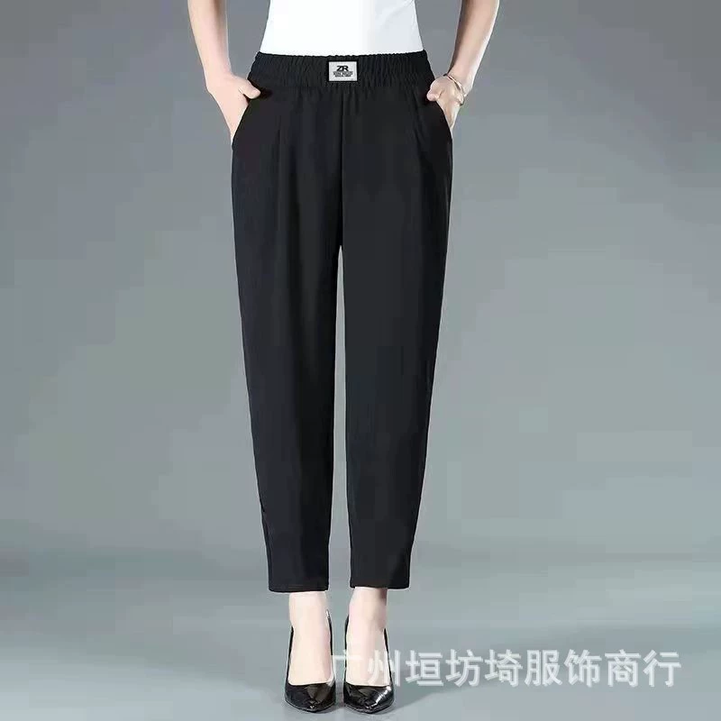 Женские брюки-кароты с высокой талией, моделирующие фигуру, летние, тонкие, свободные, повседневные, из льняной ткани, коллекция 2025 года