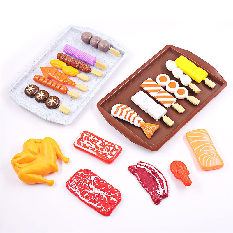 Bulk Barbecue Skewers Sushi Barbecue Dinner Party Roast Meat Slices Roast Chicken Pretend Play Children's Kitchen Food Toys