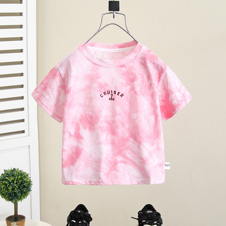 7841 camiseta de niño de manga corta 2025 nuevo estilo ropa de verano de media manga para niños pequeños